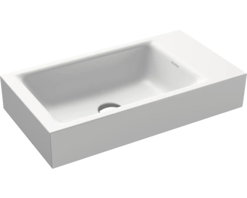 Lavabo KALDEWEI PURO 55 x 30 cm blanc alpin mat émaillé effet nacré sans trou de robinetterie 901206313711