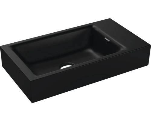 Lavabo KALDEWEI PURO 55 x 30 cm noir mat émaillé effet nacré sans trou de robinetterie 901206313676