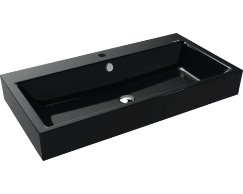 Lavabo standard KALDEWEI PURO 90 x 46 cm noir brillant avec revêtement Emaillé 901506013701