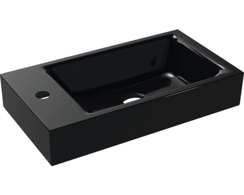 Lavabo à poser Lave-mains KALDEWEI PURO 55 x 30 cm noir brillant avec revêtement Emaillé 906906013701