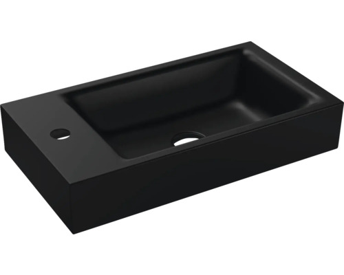Lavabo à poser Lave-mains KALDEWEI PURO 55 x 30 cm noir mat avec revêtement Emaillé 906906013676