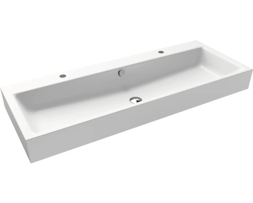 Lavabo double KALDEWEI PURO 120 x 46 cm blanc alpin mat avec revêtement Emaillé 906806043711