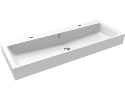 Lavabo à poser Lavabo double KALDEWEI PURO 120 x 46 cm blanc alpin brillant avec revêtement Emaillé 907006043001