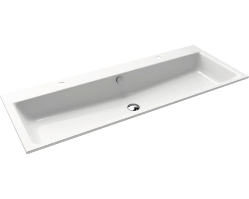 Lavabo encastré Lavabo double KALDEWEI PURO 120 x 46 cm blanc alpin brillant avec revêtement Emaillé 907106043001