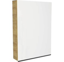 Weißer Hochschrank mit Holzstruktur
