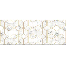 Dekorplatte mit Marmoroptik und geometrischen Formen