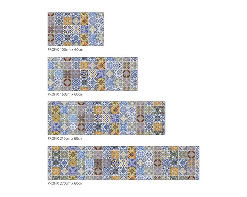 Mehrere PROFIX Fliesenspiegel mit unterschiedlichen Abmessungen und Mosaikmuster