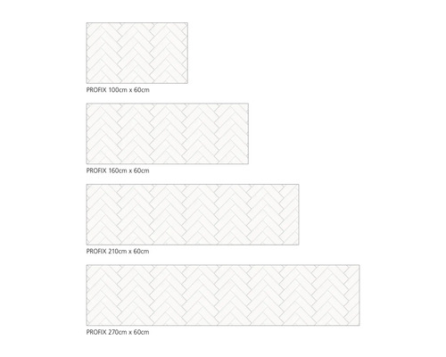 Bodenbeläge in verschiedenen Größen mit Fischgrätenmuster