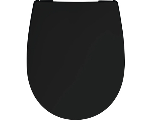 Abattant WC REIKA Mino noir mat charnière acier inoxydable laiton avec frein de chute et Quick&Clean