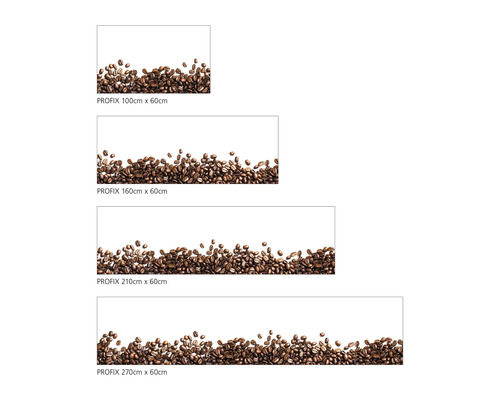 Différentes tailles de crédences de cuisine avec motif de grains de café
