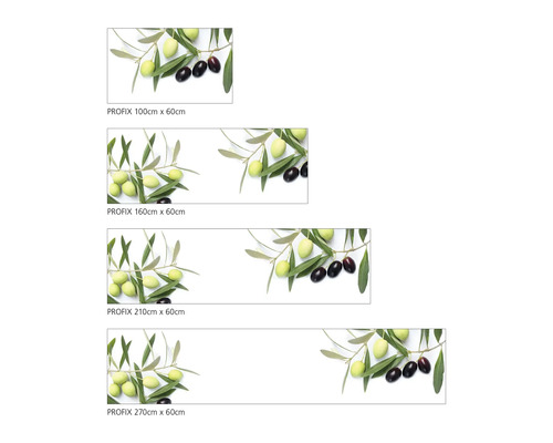 Verschiedene Größen von Profix-Wandbildern mit Olivenzweigen und Oliven