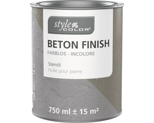 Huile pour pierre STYLE COLOR BETON FINISH incolore 750 ml Huile de pierre finition béton incolore de Style Color en boîte de 750 ml