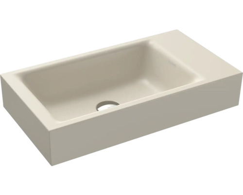 Lavabo KALDEWEI PURO 55 x 30 cm beige chaud 20 mat émaillé effet nacré sans trou de robinetterie 901206313661