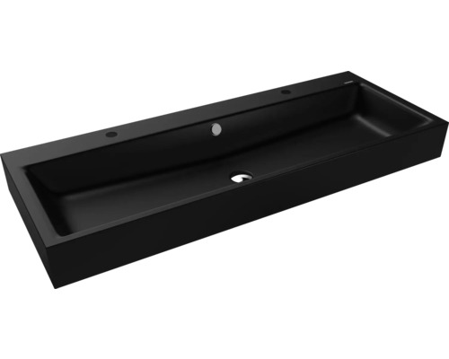 Lavabo double KALDEWEI PURO 120 x 46 cm noir mat avec revêtement Emaillé 906806043676