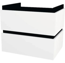 Meuble sous-lavabo blanc à deux tiroirs