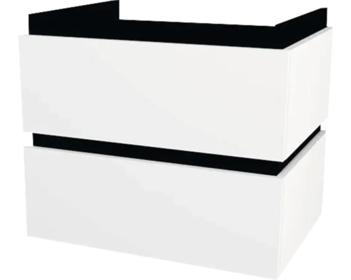 Meuble sous vasque avec 2 tiroirs Devo Viva 2.0 lxhxp 59x51x44 cm premium white mat Meuble sous vasque avec 2 tiroirs Devo Viva 2.0 lxhxp 59x51x44 cm premium white mat