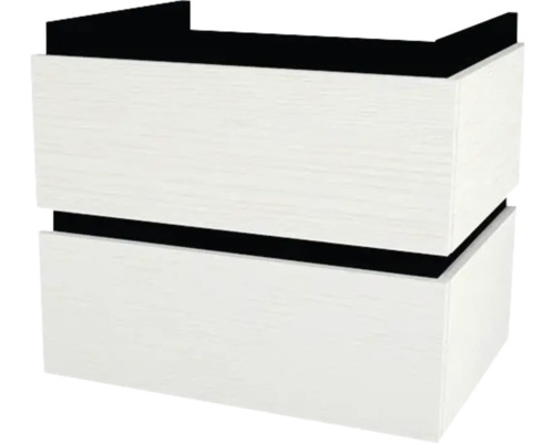 Meuble sous vasque avec 2 tiroirs Devo Viva 2.0 lxhxp 59x51x44 cm structure white décor bois Meuble sous vasque avec 2 tiroirs Devo Viva 2.0 lxhxp 59x51x44 cm structure white décor bois