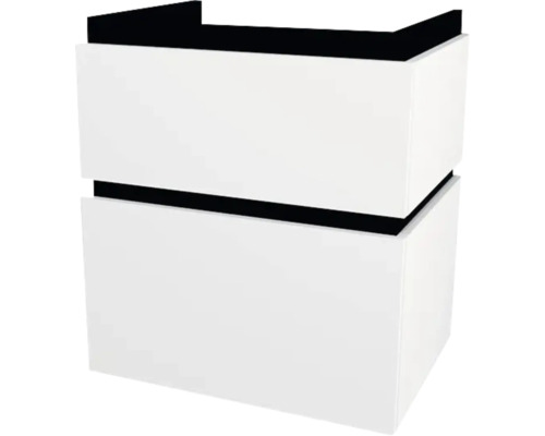 Meuble sous vasque avec 2 tiroirs Devo Viva 2.0 lxhxp 59x66x44 cm premium white mat Meuble sous vasque avec 2 tiroirs Devo Viva 2.0 lxhxp 59x66x44 cm premium white mat
