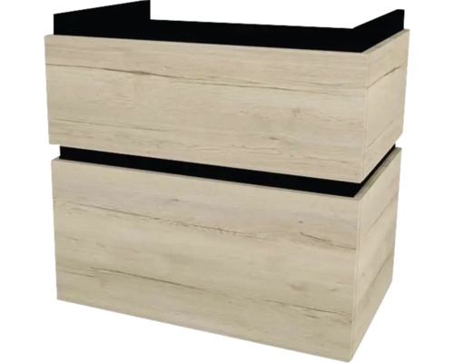 Meuble sous vasque avec 2 tiroirs Devo Viva 2.0 lxhxp 69x66x44 cm oak halifax white Meuble sous vasque avec 2 tiroirs Devo Viva 2.0 lxhxp 69x66x44 cm oak halifax white