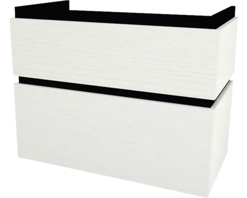 Meuble sous vasque avec 2 tiroirs Devo Viva 2.0 lxhxp 84x66x44 cm structure white décor bois Meuble sous vasque avec 2 tiroirs Devo Viva 2.0 lxhxp 84x66x44 cm structure white décor bois