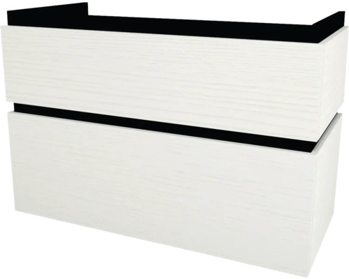 Meuble sous vasque avec 2 tiroirs Devo Viva 2.0 lxhxp 97x66x44 cm structure white décor bois Meuble sous vasque avec 2 tiroirs Devo Viva 2.0 lxhxp 97x66x44 cm structure white décor bois