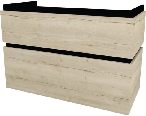 Meuble sous vasque avec 2 tiroirs Devo Viva 2.0 lxhxp 97x66x44 cm oak halifax white Meuble sous vasque avec 2 tiroirs Devo Viva 2.0 lxhxp 97x66x44 cm oak halifax white