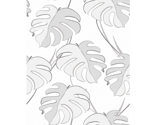 Papier peint intissé Kylie floral blanc gris