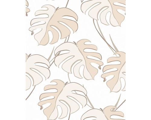 Papier peint intissé Kylie floral blanc beige