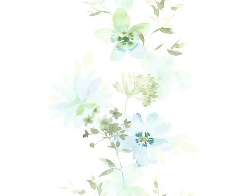 Papier peint intissé Kylie floral blanc vert