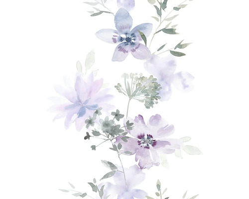 Papier peint intissé Kylie floral blanc violet
