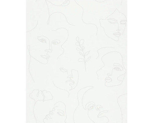 Papier peint intissé Kylie aspect textile blanc