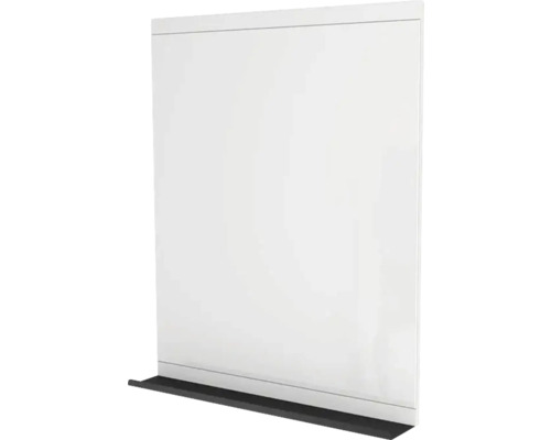 Miroir avec tablette Devo Viva 2.0 lxhxé 70x85x12 cm premium white supermat/black Habillage de baignoire blanc avec plinthe sombre.