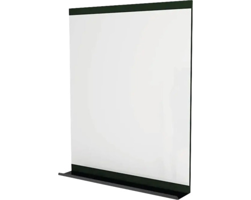 Miroir avec tablette Devo Viva 2.0 lxhxé 70x85x12 cm conifer green supermat/black Écran de projection avec cadre noir pour présentations