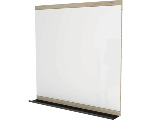 Miroir avec tablette Devo Viva 2.0 lxhxé 85x85x12 cm oak halifax white/black Accessoire de bureau avec cadre en bois
