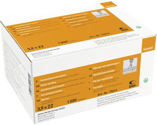 Boîte de vis de 3,9 x 22 millimètres pour la construction de planchers