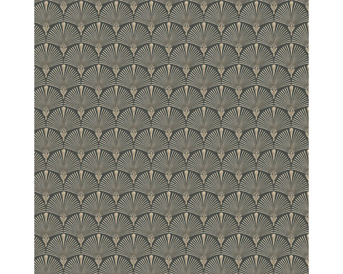 Vliestapete 10346-15 Versailles Ornament schwarz Tapete mit Art-déco-Fächer Muster