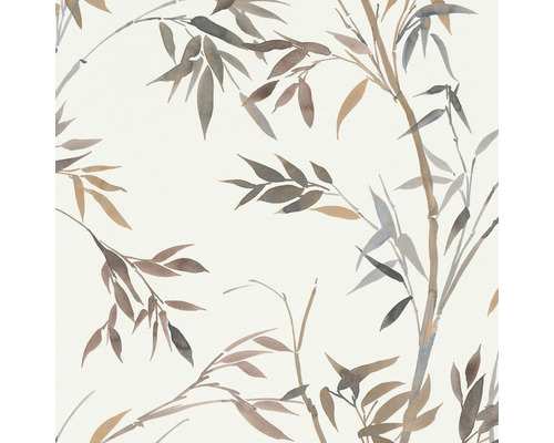 Papier peint intissé 10388-11 Martinique bambou blanc Papier peint à motif de bambou