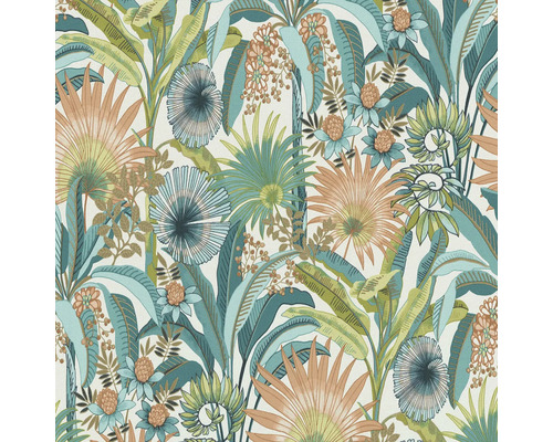 Papier peint intissé 10390-18 Martinique floral blanc Papier peint à motif floral de jungle