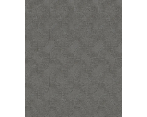 Papier peint intissé 608168 Sky Lounge graphique marron Papier peint gris avec motif ondulé