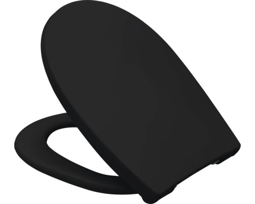 Schwarzer WC-Sitz aus Kunststoff