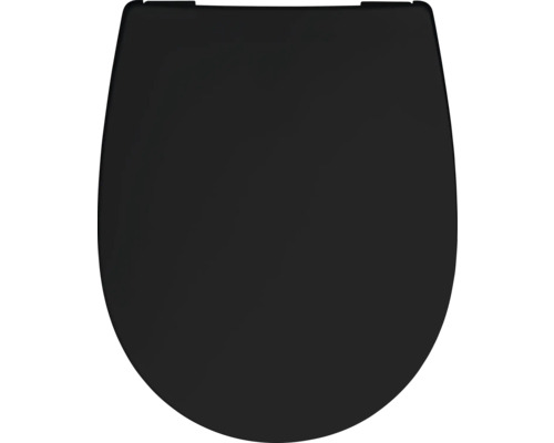 Abattant WC REIKA Mino noir mat charnières anthracite brossé avec frein de chute et Quick&Clean