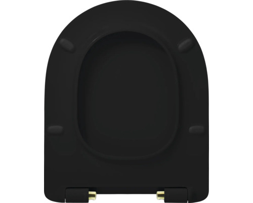Abattant WC noir en duroplaste avec fixation