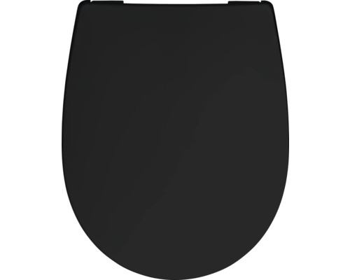 Abattant WC REIKA Mino noir mat charnière acier inoxydable noir avec frein de chute et Quick&Clean