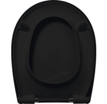 REIKA WC-Sitz MINO schwarz matt Scharniere Edelstahl schwarz mit Absenkautomatik und Quick&Clean universell passend
