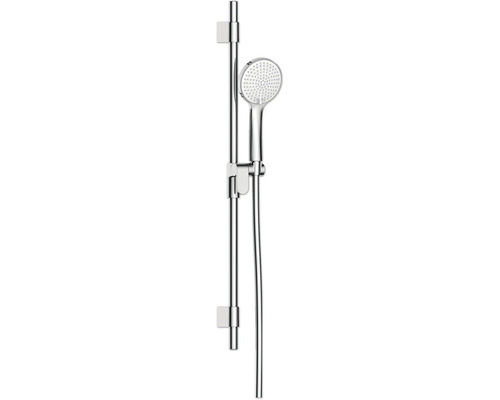 Ensemble de douche Avital JAUSA rond tout silicone chrome blanc longueur de la colonne de douche 80 cm-0