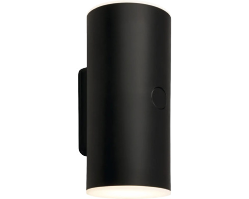 LED AKKU Außenwandleuchte up/down 3-step dimmbar 2x 3W 700 lm 3000 K Lima schwarz USB-C Aufladung Schwarze zylindrische Wandleuchte für den Aussenbereich.