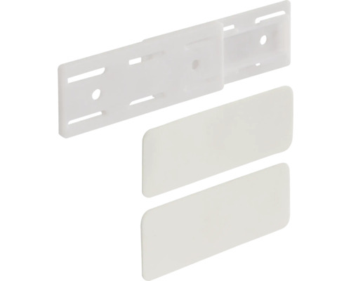Fixation en plastique pour stores vénitiens avec deux plaques de recouvrement