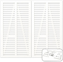 Weisse Fensterläden mit Lamellen und Beschläge-Set