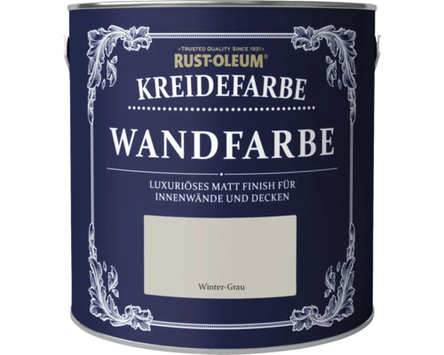 Peinture murale Rust-Oleum® Chalky Finish gris clair 2,5 l Rust-Oleum peinture à la craie peinture murale en gris hiver boite