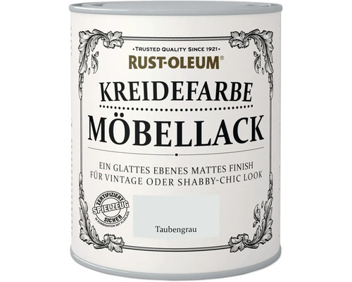 Peinture craie peinture pour meubles Rust-Oleum® gris pigeon 750 ml Rust-Oleum peinture à la craie pour meubles en gris tourterelle, boîte